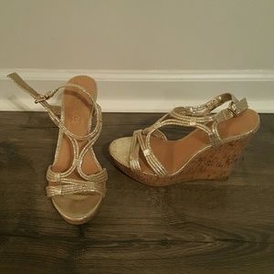 Aldo Gold Wedge Heels